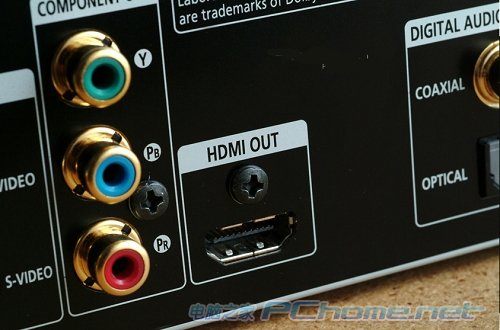 BD-P1000為用家提供色差和HDMI的輸出。