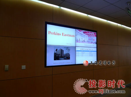 上海菱博液晶拼接大屏幕應用于上海協和國際學校大廳