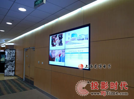 上海菱博液晶拼接大屏幕應用于上海協和國際學校大廳