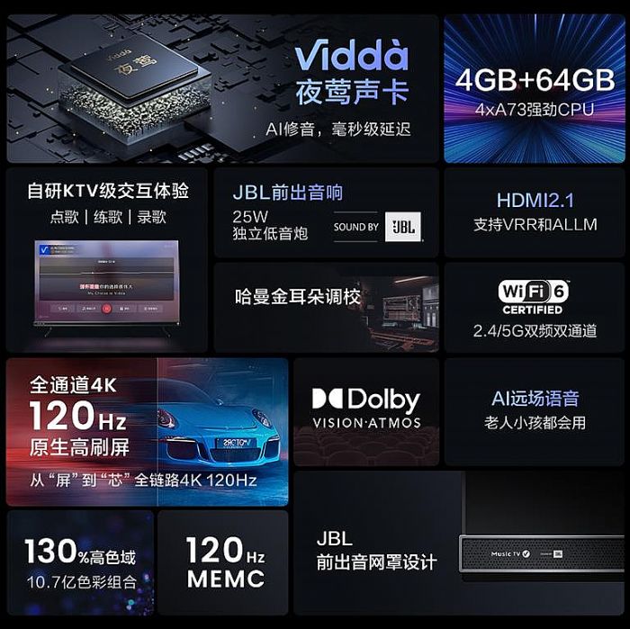 自帶修音“硬件外掛” Vidda音樂K歌電視MUS攜黑科技來了