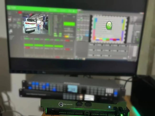 位于上海星媒總部制作間TVU收發服務器接收到的畫面